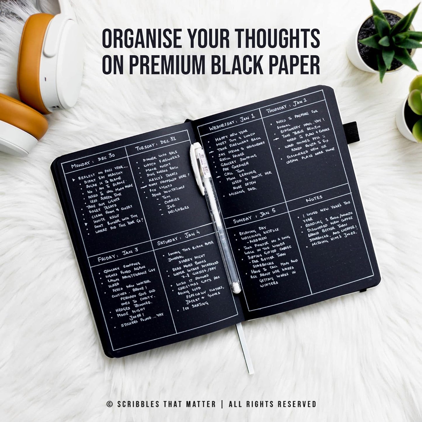 Black Paper Bullet Dotted Journal Notebook | Scribbles That Matter