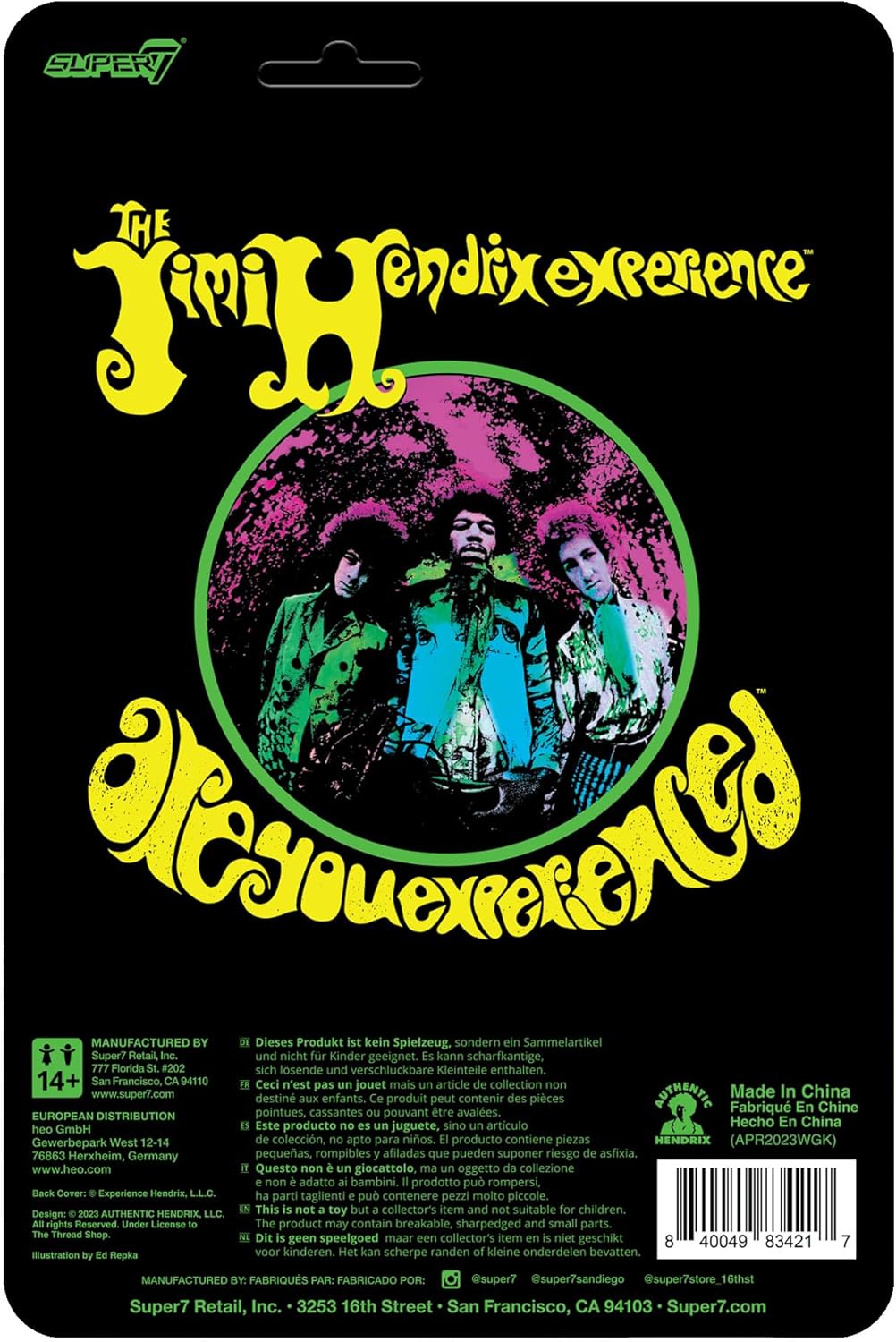 Jimi Hendrix Blacklight Action Figure | Super7