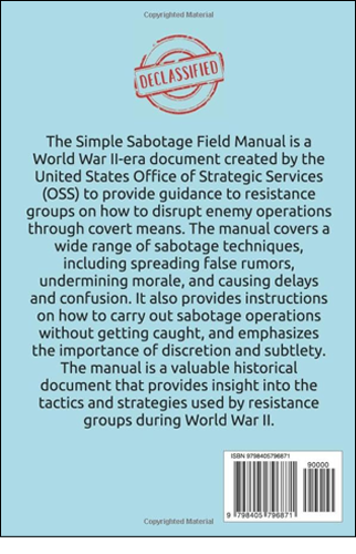 Simple Sabotage Field Manual | USOSS
