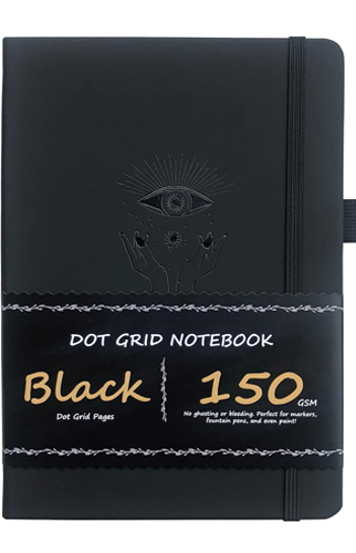 Dot Grid Notebook - 150gsm No Bleed Black Paper | BUKE